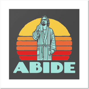 Abide Vintage 80s Dude Lebowski Drinking Milk Funny Posters and Art